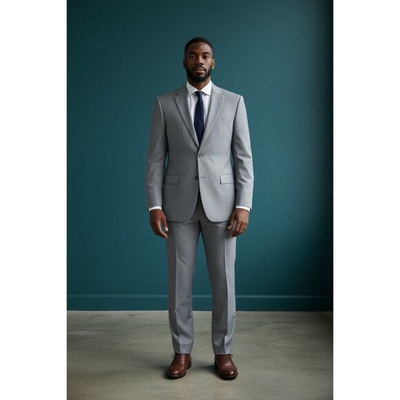 Men’s Light Gray 2 Piece Suit No Brand Or Tags - Read measurements! - Picture 1 of 15